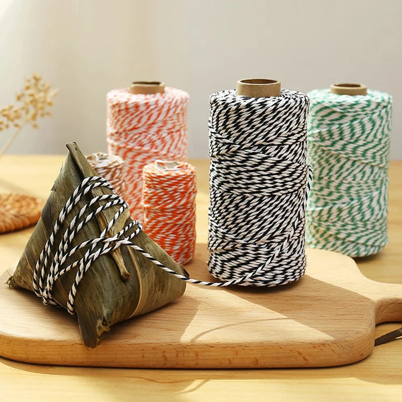 2mm Thick Butchers String Cotton Twine Meat Prep Trussing Turkey Barbecue Strings Meat Sausage Tie Rope Cord 100 Meters Qme