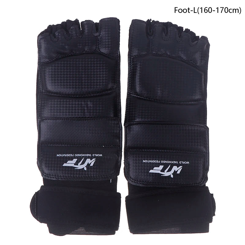 1Pair Karate Gloves Martial Taekwondo Leather Foot Equipment Half Qme Foot L 160-170cm