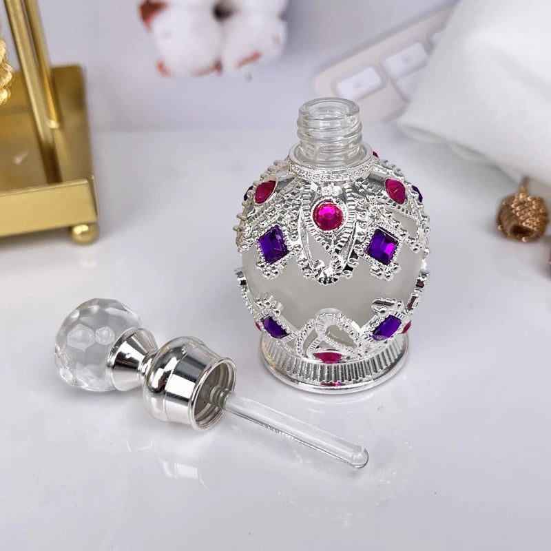 1PCS Luxury Perfume Bottle Essential Oil Bottle 15ml Empty Bottle Storage Bottle Gift Glass Perfume Bottle Portable Bottles Qme