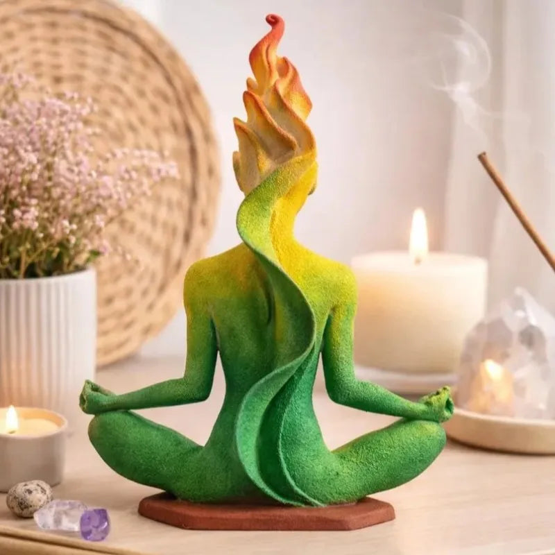 Nature Goddess Figurine Mindful Yoga Practice Elegant Decor Enhance Qme