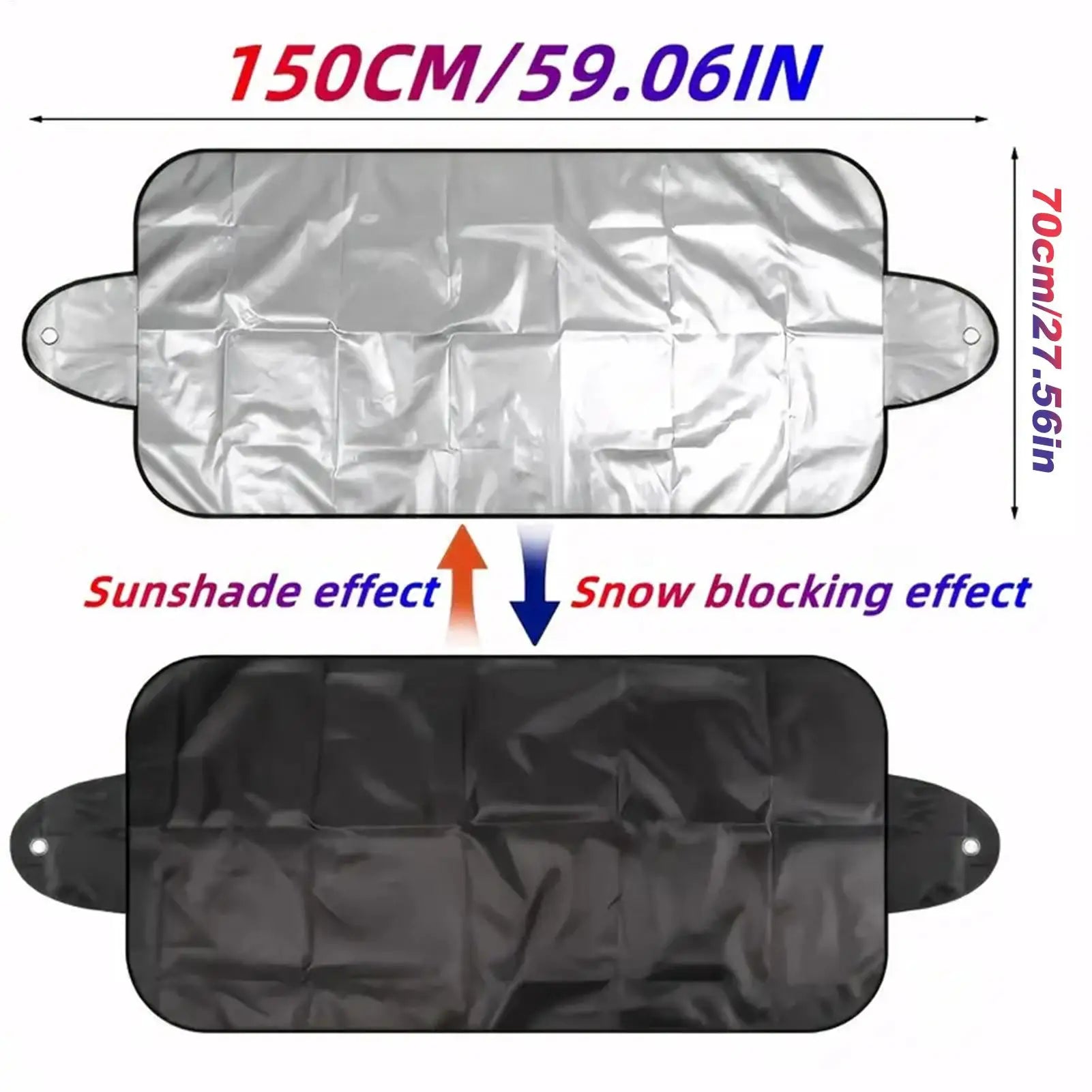 Windshield Snow Cover Folding Freeze Window Protector 59.06x27.56x0.39 inches Car Snow Cover for Daily Commuting Winter Qme