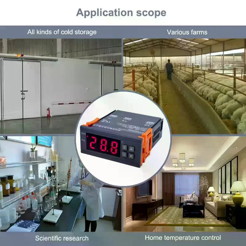 Dual Digital Thermostat Temperature Humidity Control 1210W Thermometer Hygrometer Incubator Controller 220V 12V 24V Qme