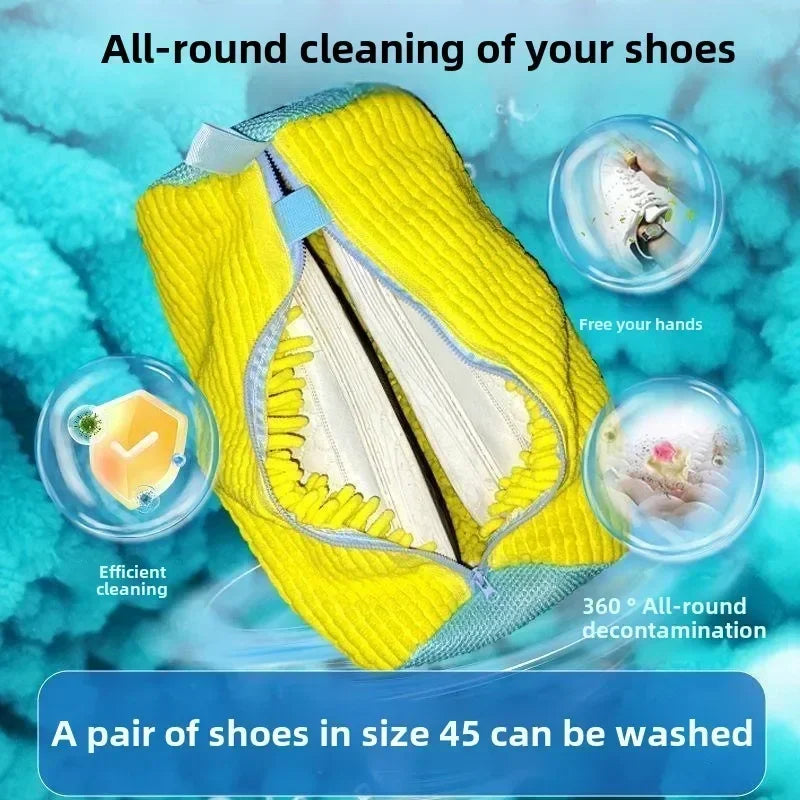 Laundry Bags Shoe Washing Machine Bag-with Zipper Laundry Bag with Rich Fluff Inside, Perfect for Sneakers and Casual Shoes Qme