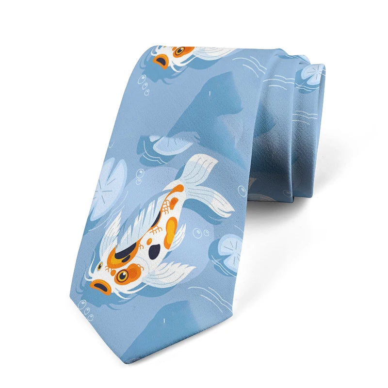 Funny Fish 3D Printed Tie Unisex Personality Business Polyester Qme style4