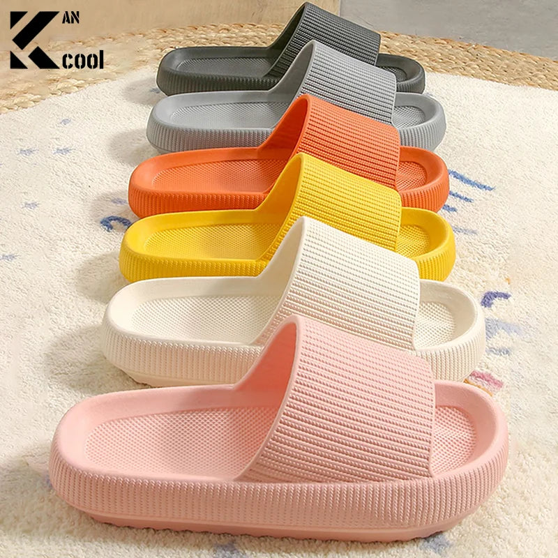 Cloud Sliders Women Men Non-Slip Bathroom Slippers Summer Soft Flip Flop Pillow Sliders Platform Pool Sliders Shower Shoes for I Qme