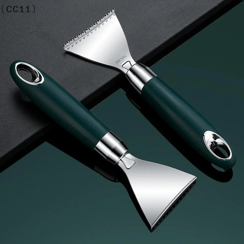 CC11Fish Skin Peeler Stainless Steel Fish Scale Scraper Non-slip ABS Qme