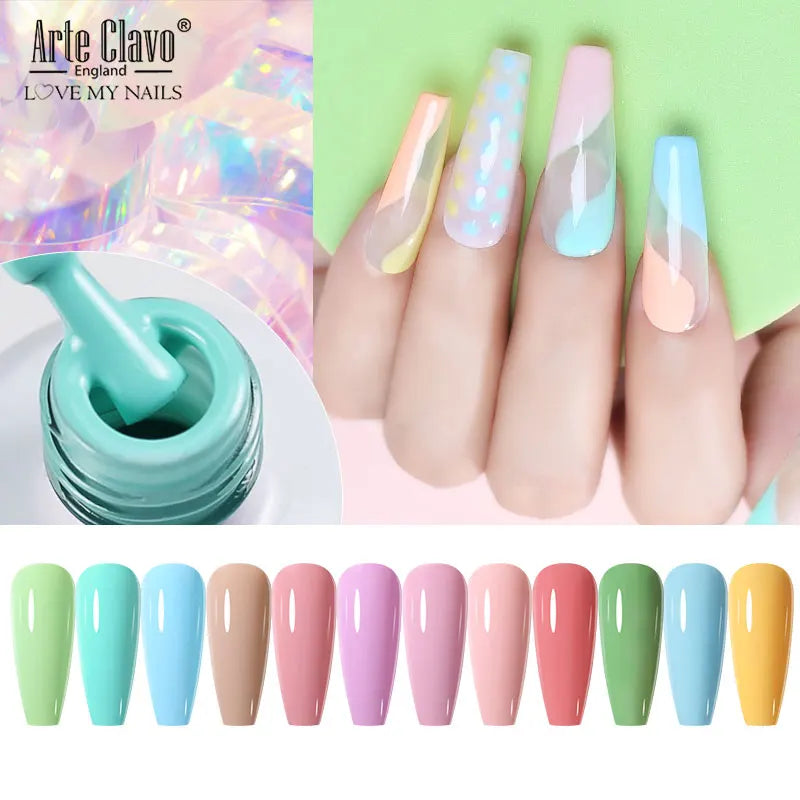 Arte Clavo Colourful Gel Nail Polish Art Varnishes Macaron Semi Qme