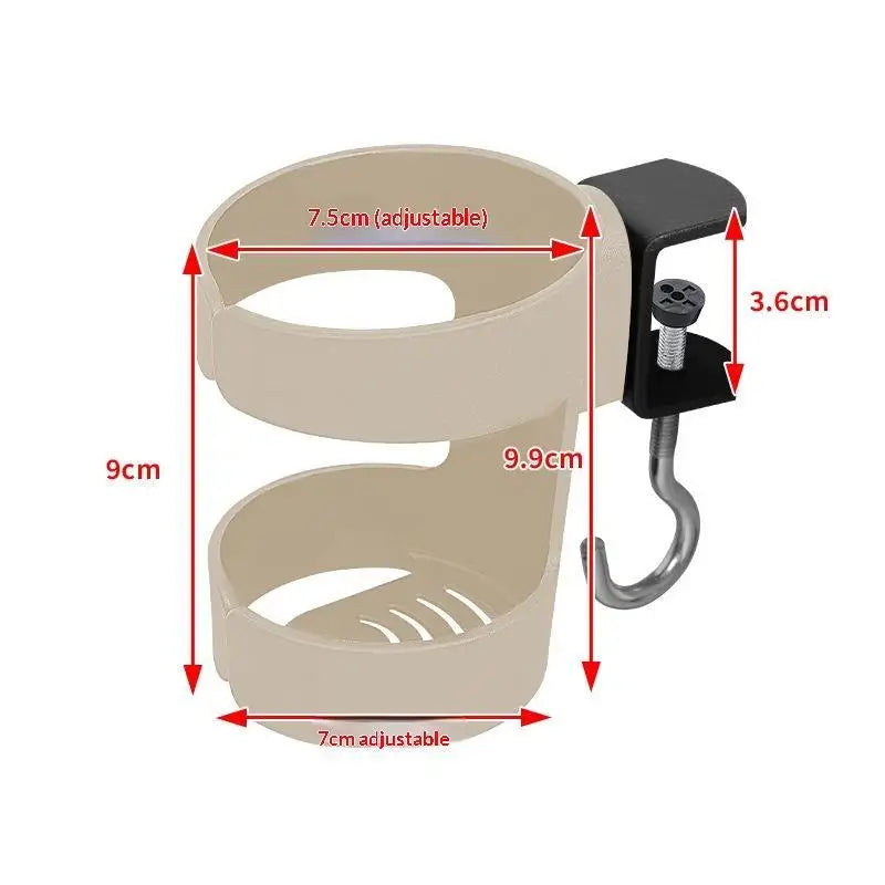 1 PCS Clip On Desk Cup Holder No Drill Anti-Spill Design For Home Office Gaming Desks Storage Rack Qme A2