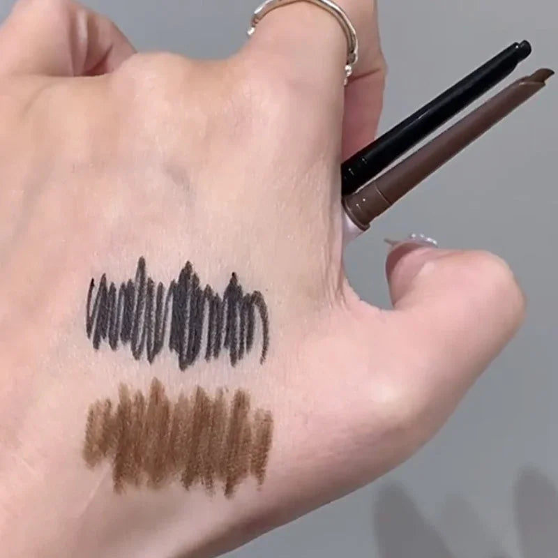 Black Brown Contour Gel Eyeliner Pencil With Brush Waterproof Soft Non Smudging Easy Wear Eyeshadow Stick Lying silkworm Makeup Qme