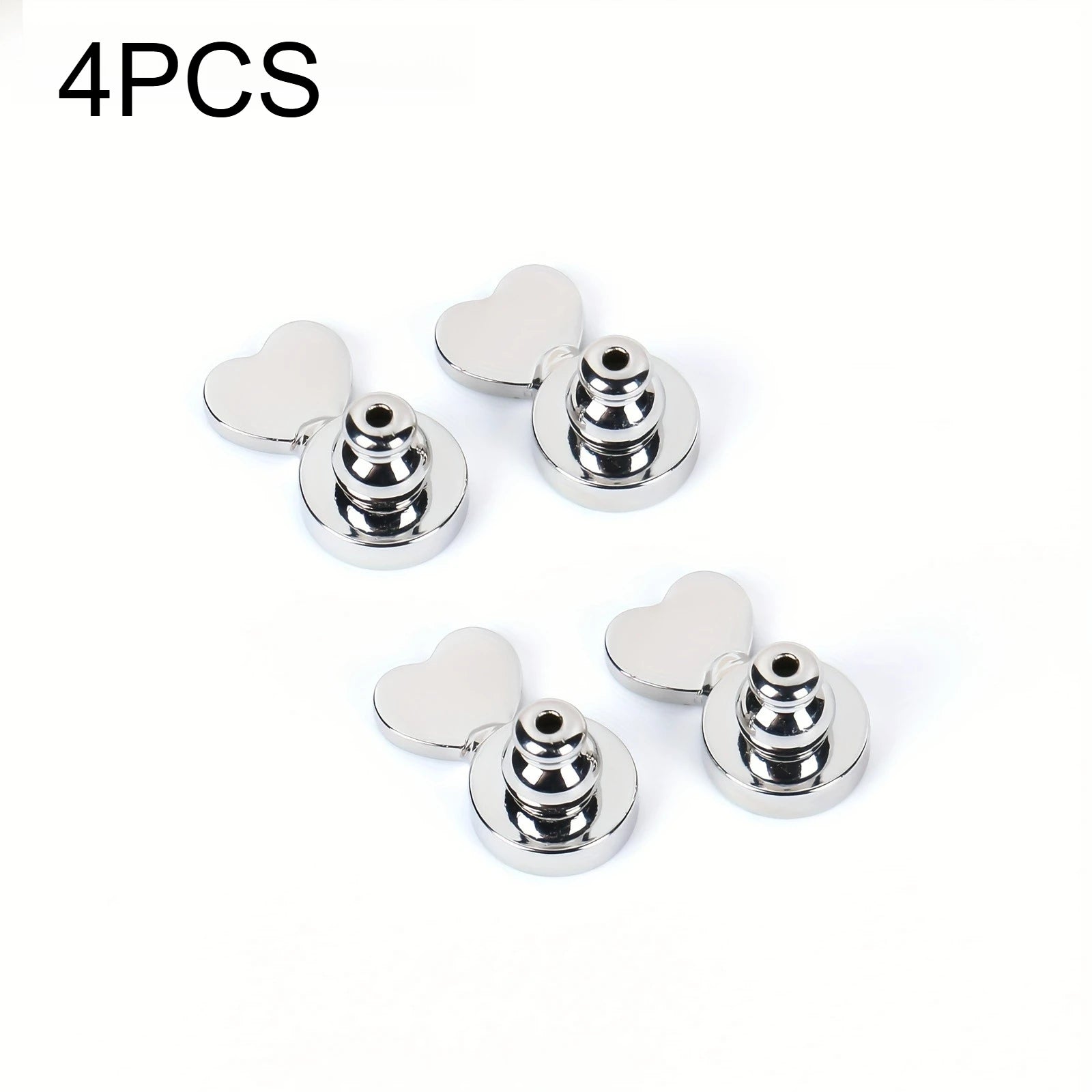 [Heavy Earring Support] 4Pcs Heart Locking Bullet Earring Backs | Earring Support Lifter Backs For Droopy Ears, Heavy Earrings Qme Silvery 4pcs