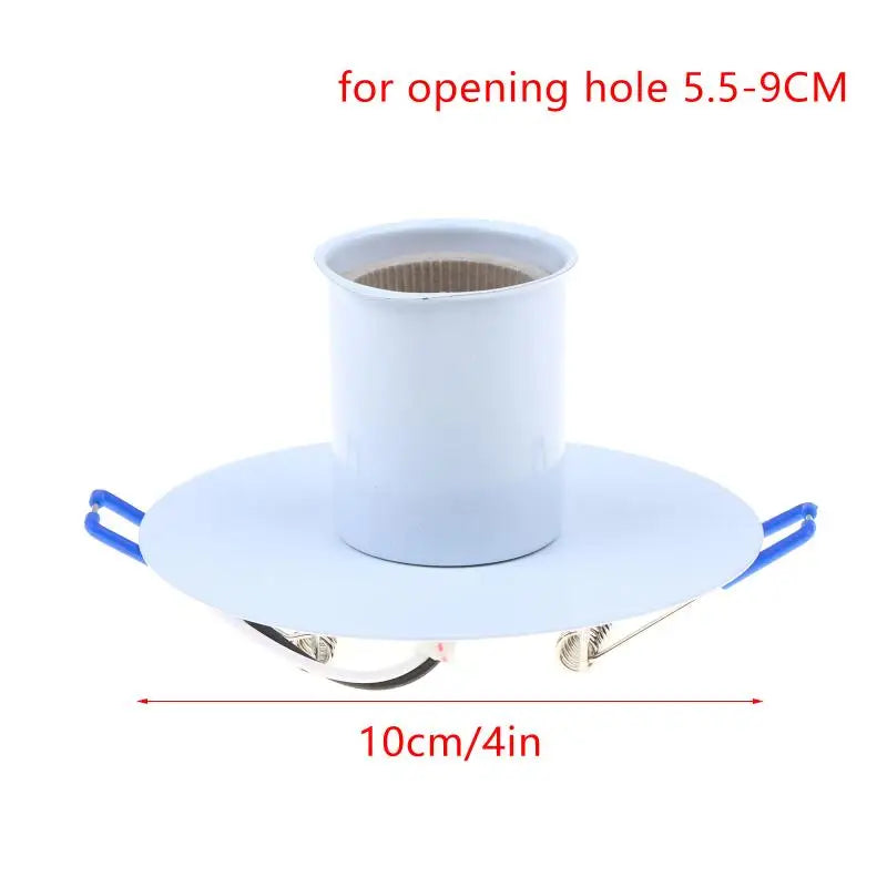 E27 Socket Ceramic Lamp Holder With Metal Cap Spring Bracket E27 Cassette Lamp Base Surface Mounted Embedded Spring Lamp Holder Qme WT2