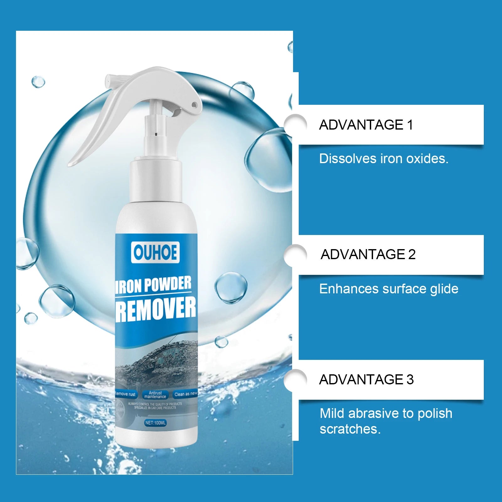 Car Multi-function Rust Removal Spray Mild Cleaning Remover Qme