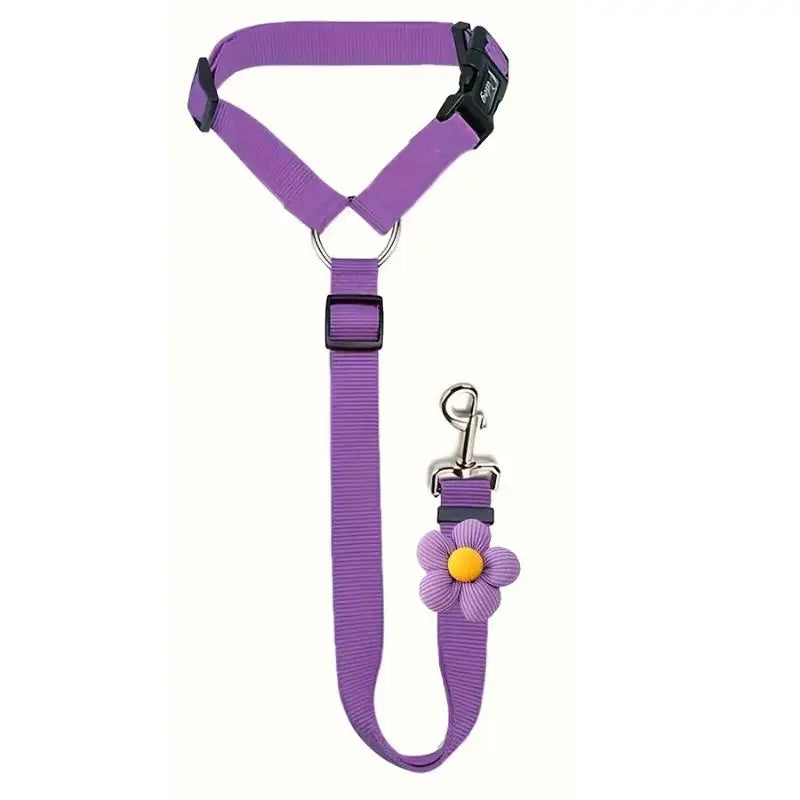 Dogs Vehicles Dog Seatbelt Tether Christmas Seat Belt Vehicle Secure Qme Purple
