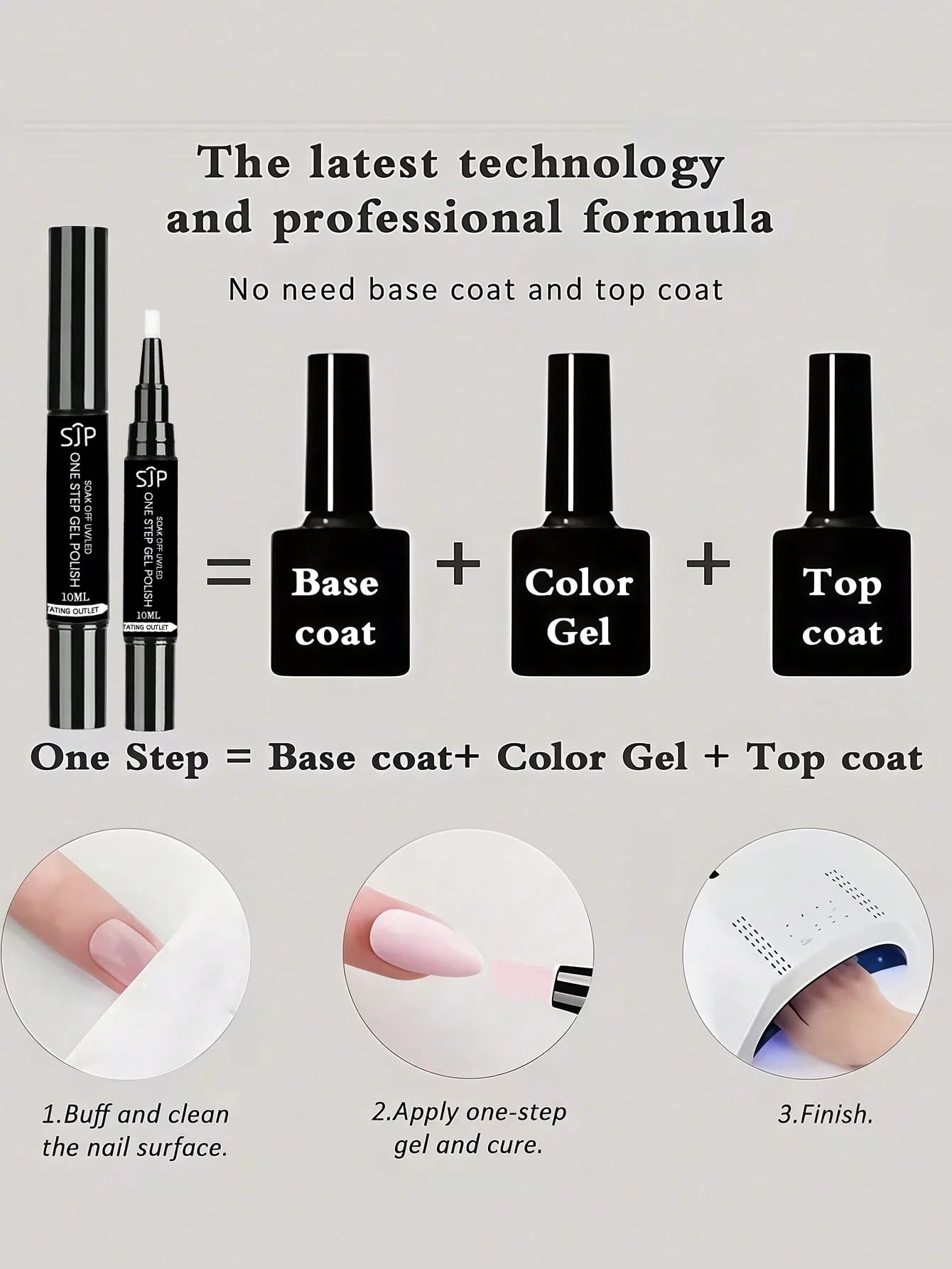 Purple One-step Gel Cat Eye Nail Polish UV No Base Coat Needed Qme