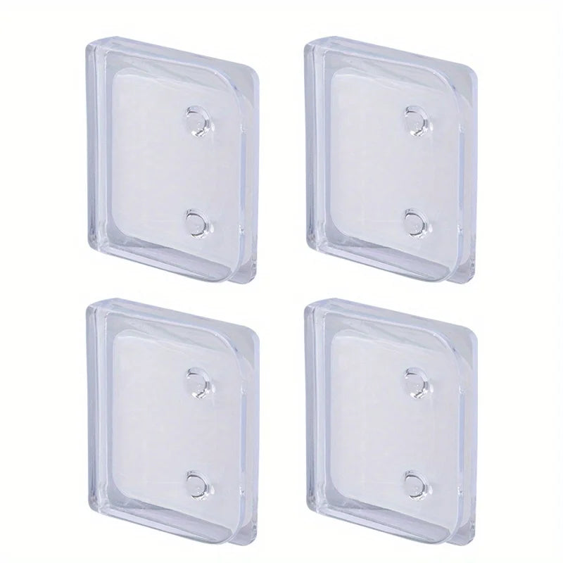 Clips para cortina de ducha de baño, fijador autoadhesivo de plástico a prueba de viento, gancho de Clip de borde transparente, Qme 4pcs