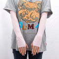 Women Sun Protective Sleeves Long Gloves Breathable Quick Dry Men Qme Pink length-31cm