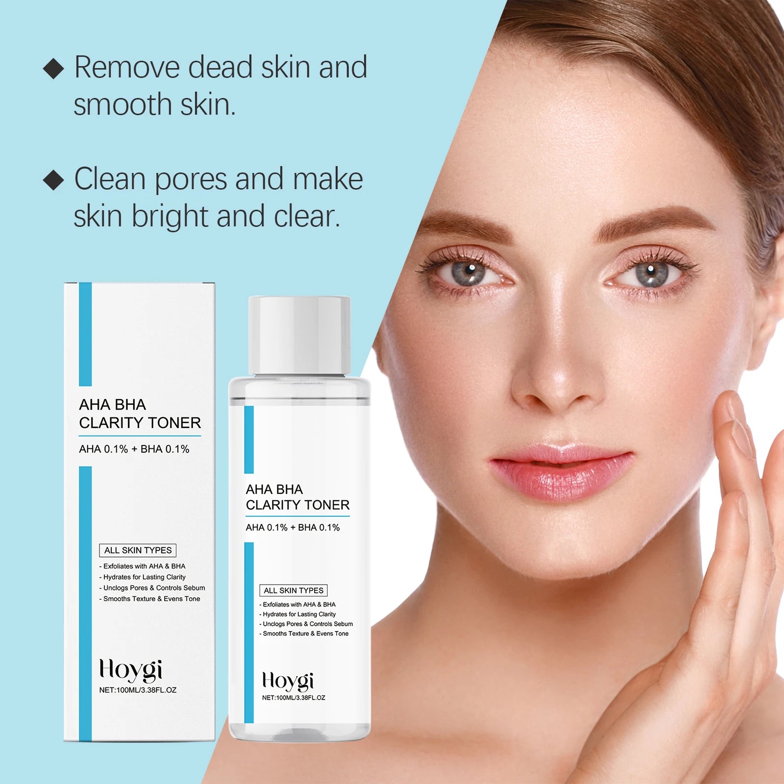 AHA BHA Toner Gentle Exfoliating Toner for Oily Skin Pore Refining Soothing Hydrating Facial Essence Daily Oil Control Skincare Qme