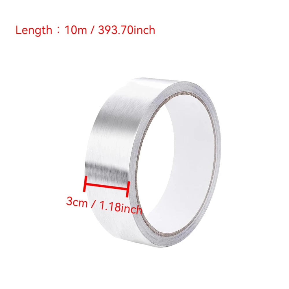 Aluminum Foil Tape 5-10m Waterproof Oil Proof Self Adhesive Kitchen Stove Sink Gap Seal Strip Heat Resistant for Countertop Edge Qme 3cmX10m 2pcs