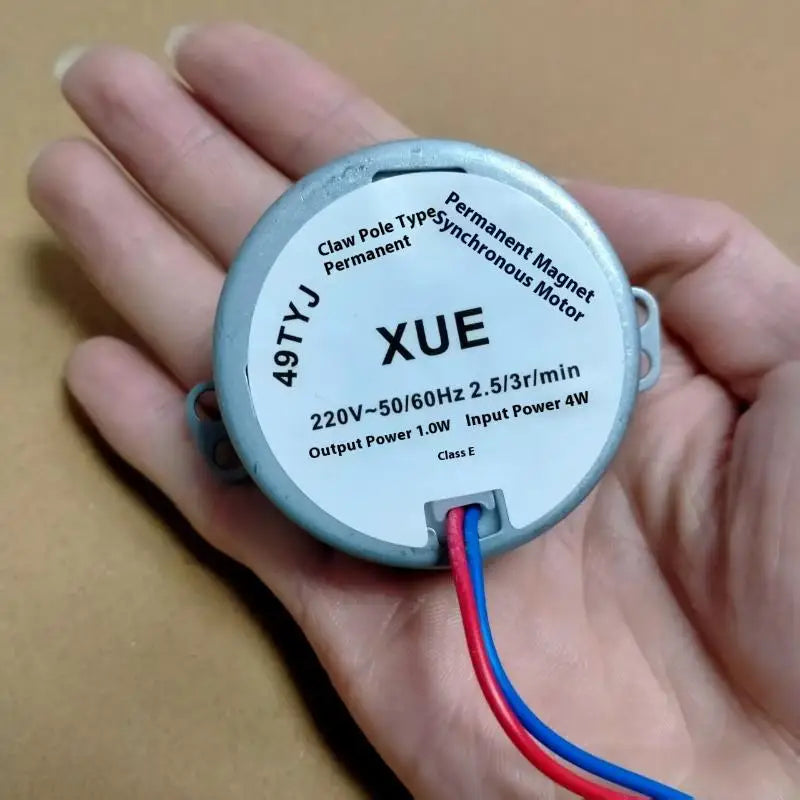 Hot 1Pc 49TYJ 220V 4W Claw Pole Permanent Magnet Flat Port Synchronous Motor For Shaking Head Fan Motor Parts Electric Fan Motor Qme