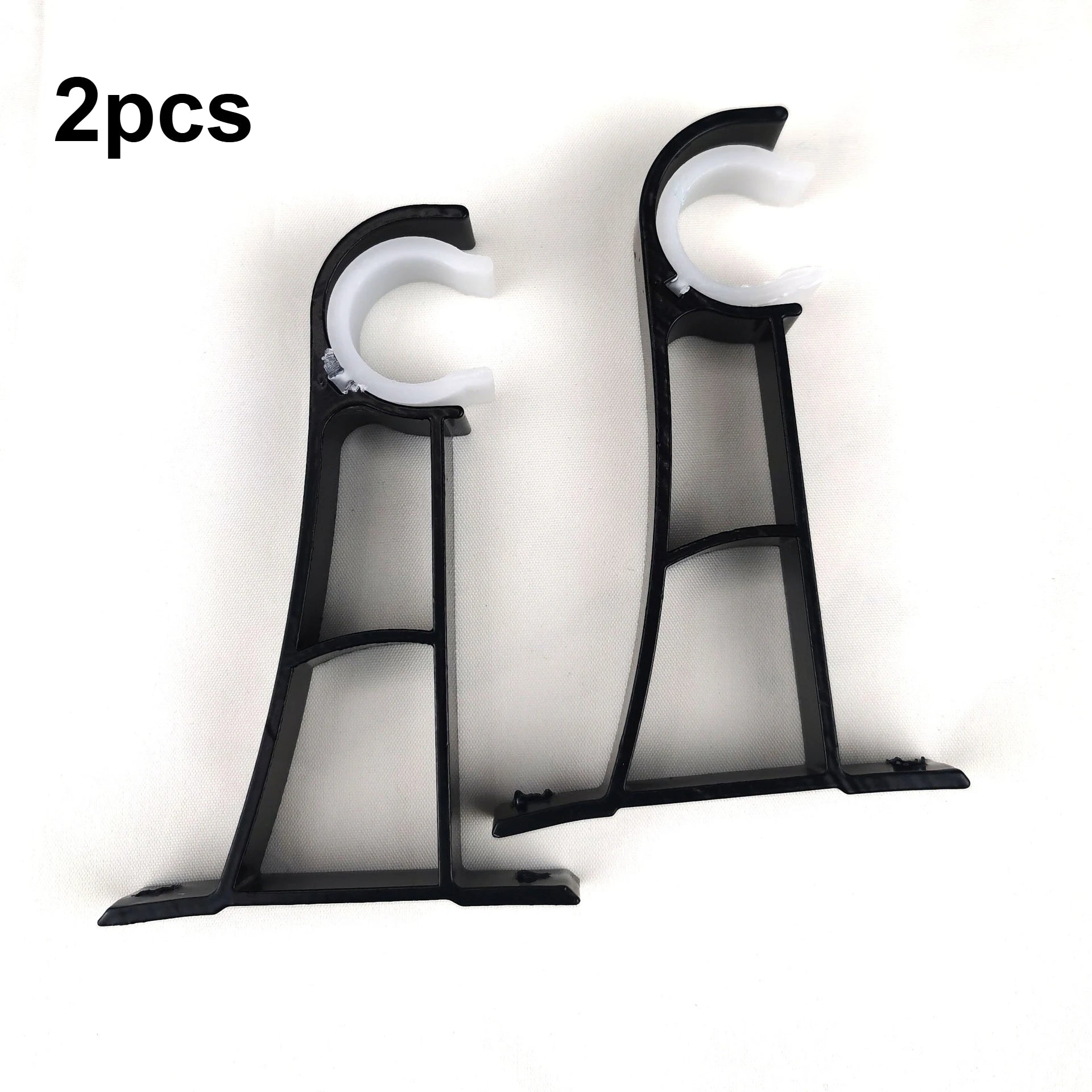 Curtain Rod Bracket, Heavy Duty Metal Wall Mount Support for Curtain Poles Qme Black 2pcs