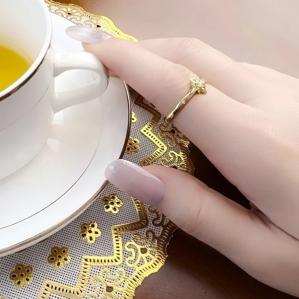 Fascinates Star Ring Europe Style Brand New Glam Fine Jewerly For Women Spring 925 Sterling Silver Trendy Gift Qme