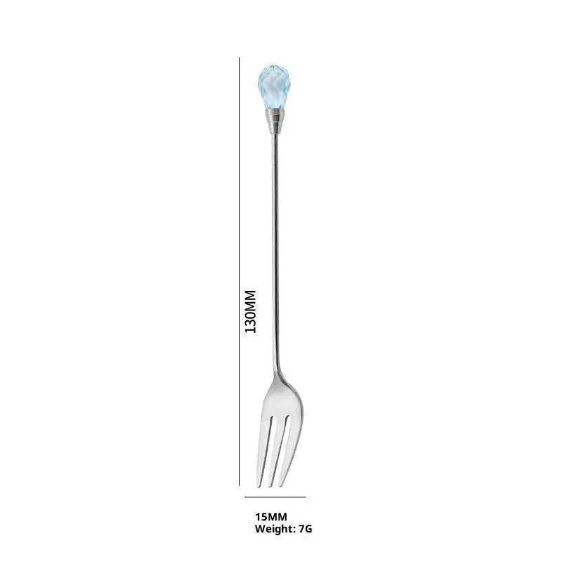 Dessert Ice Cream Coffee Cocktail Crystal Spoon Long Handle Teaspoon Qme A4
