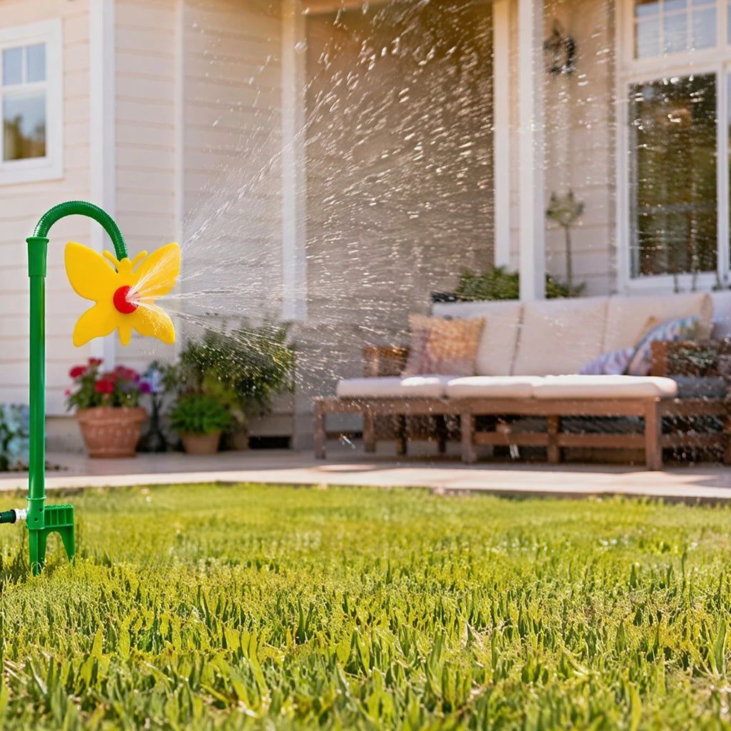 Butterfly Lawn Irrigation Sprinkler 360 Degree Rotating Butterfly Sprinkler Funny for Outdoor Summer Yard Watering Playing Qme