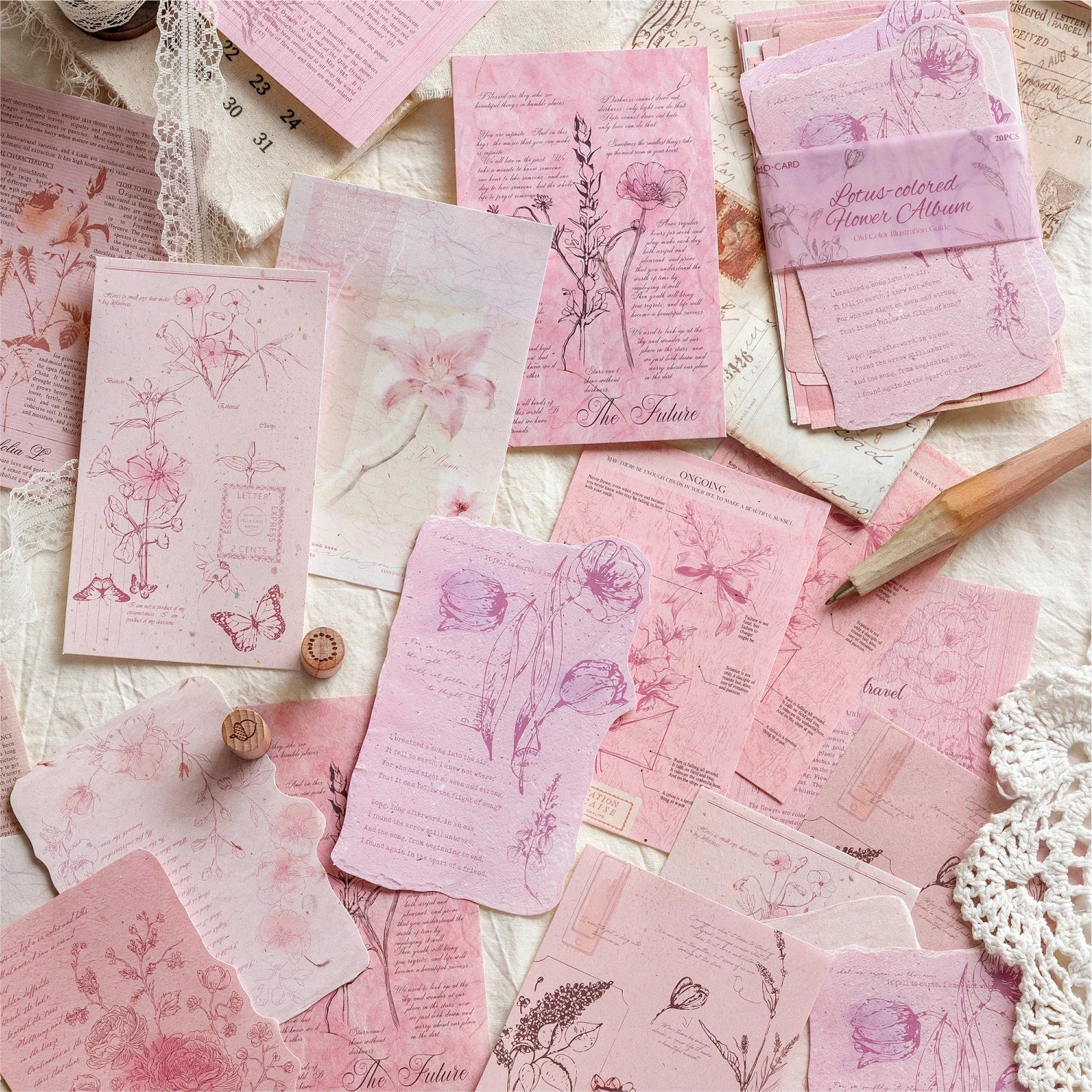 TIANZI 20/120 Pcs Vintage Aesthetic Scrapbooking Paper Diary Album Junk Journal Supplies Handmade Planner Material for Crafting Qme