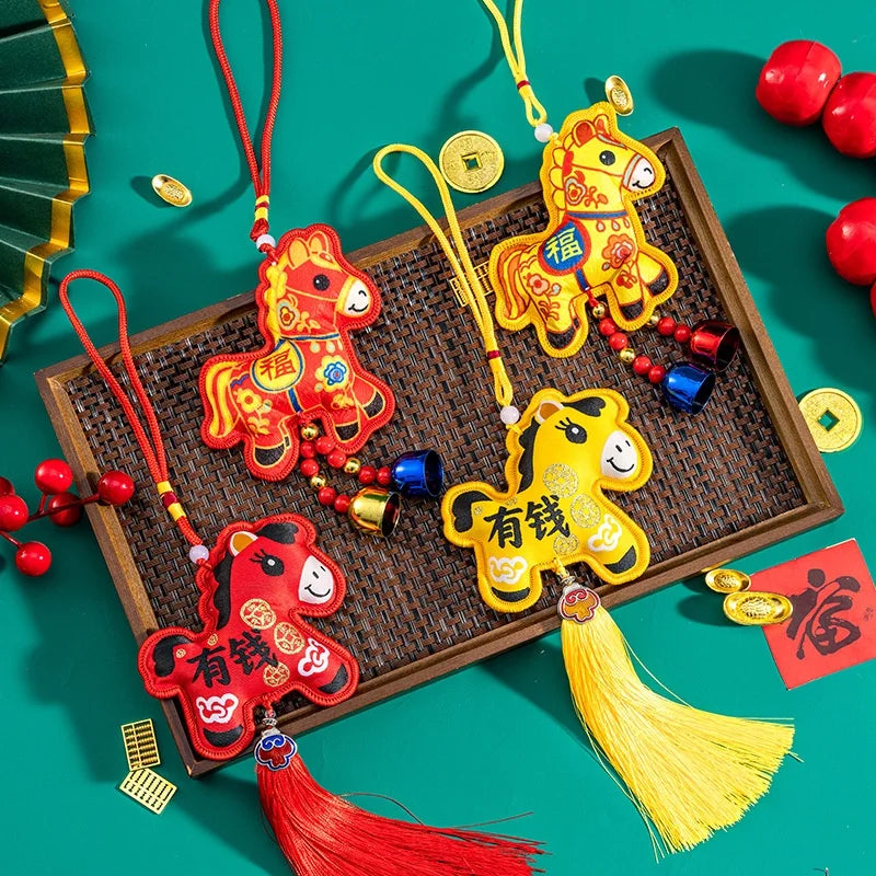 Lucky Fragrant Bag Tassels Horse Incense Car Hanging Chinese Zodiac Qme