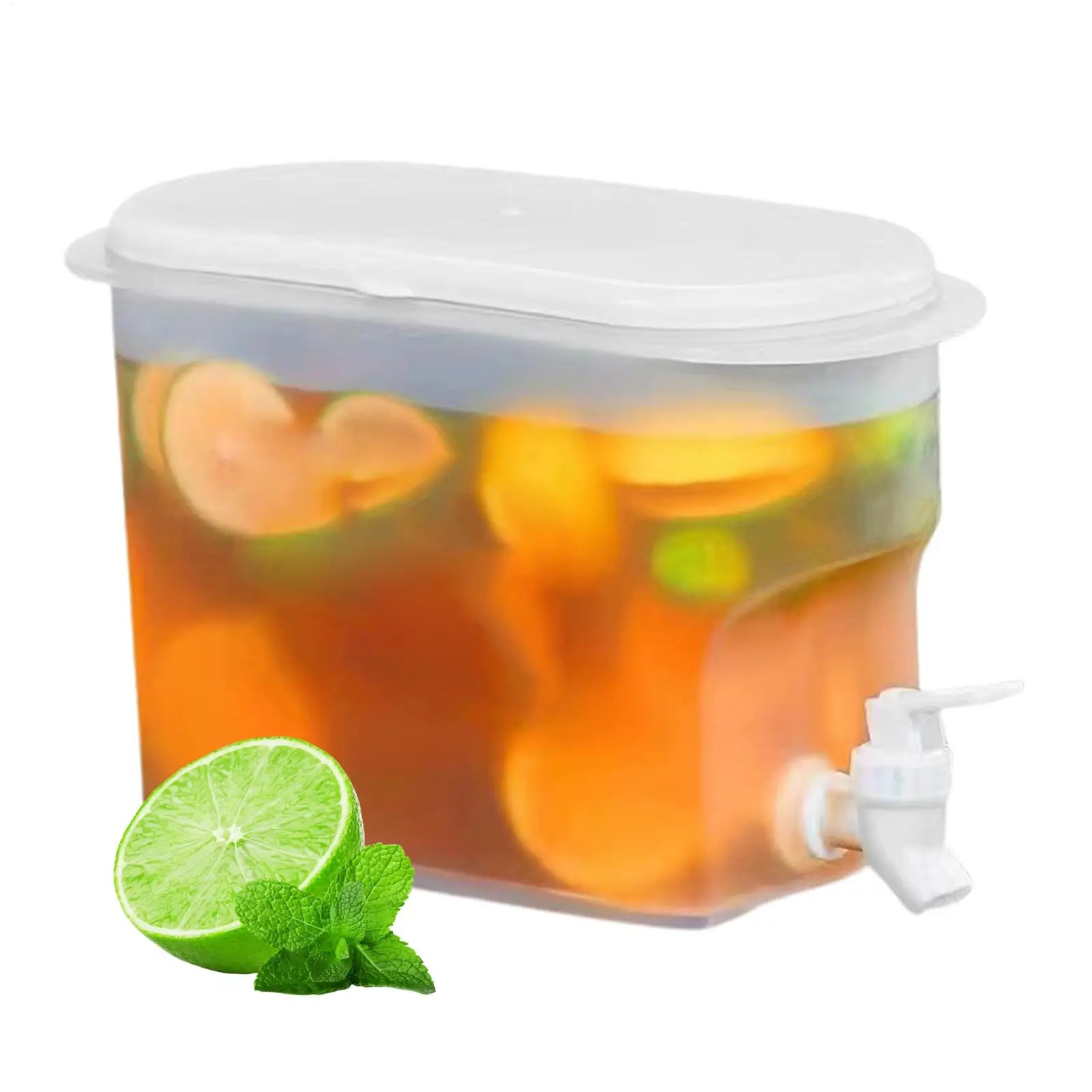bin Fridge Drink Dispenser Water Jugs Fruit Teapot Lemonade Bucket 2.8L Large Capacity Iced Beverage Dispensers for Kitchen Home Qme