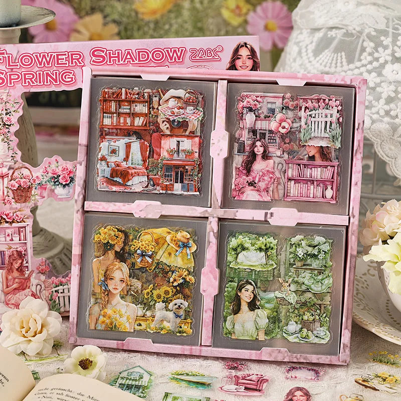100 pcs Vintage Scrapbooking Stickers Handbook Gift Boxes Kit DIY Collage Journal Decor Materials Aesthetics Stationery Stickers Qme G