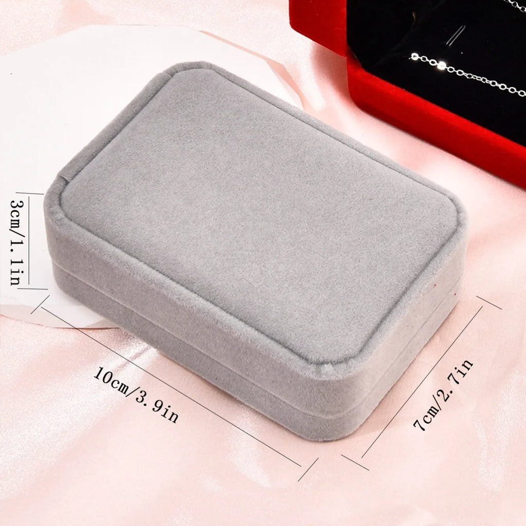 1 round cornered velvet jewelry box, long chain bracelet, ring packaging box, jewelry storage box, necklace box Qme GRAY