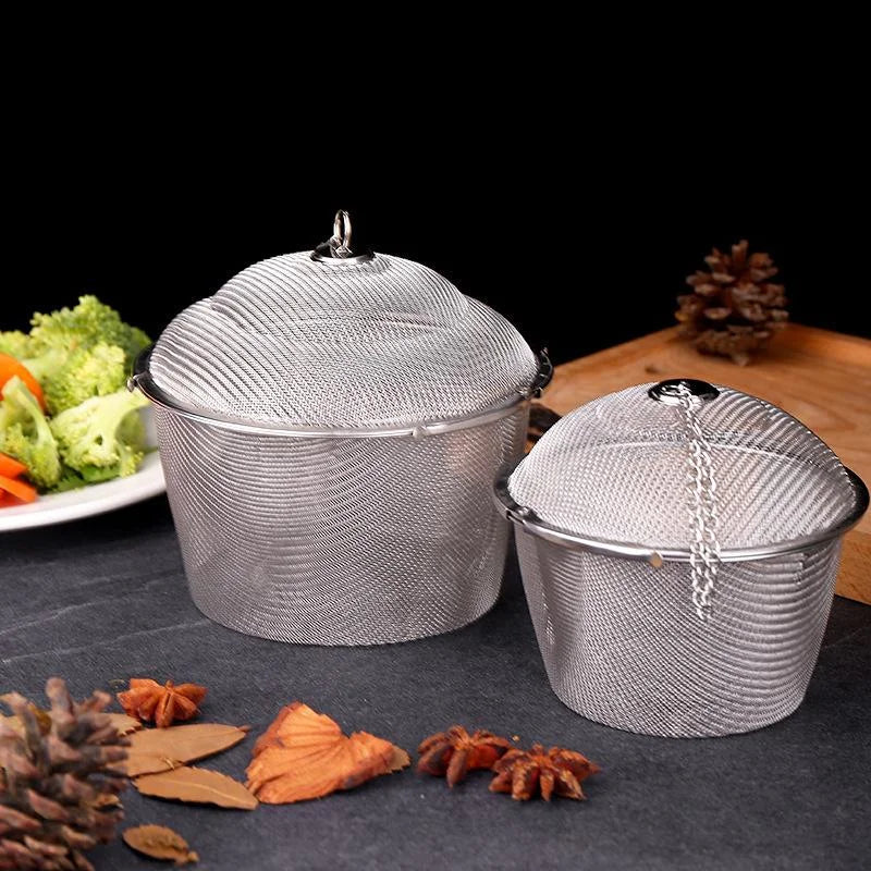 Tea Coffee Stew Spice Soup Herbal Sieve Infuser Reusable Stainless Qme