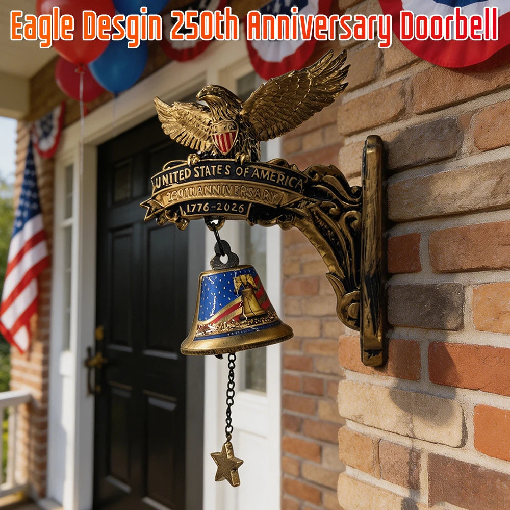 Eagle 250th Anniversary Commemorative Doorbell 1776-2026 Decor Home & Outdoor Doorbell 4th of July for Collectors and Patriotic Qme