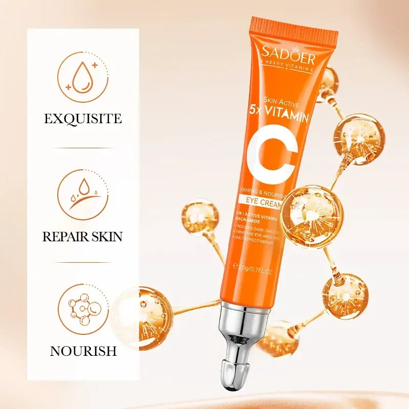 Vitamin C Eye Cream Anti Dark Circles Eyes Bags Remover Moisturizing Brightening Firming Skin Care Products for Eyes Qme