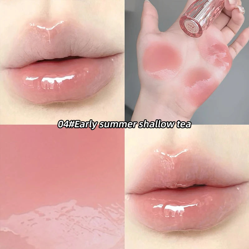 Gegebear Glass Crystal Translucent Lip Glaze Moisturizing Mirror Qme GX1156-04