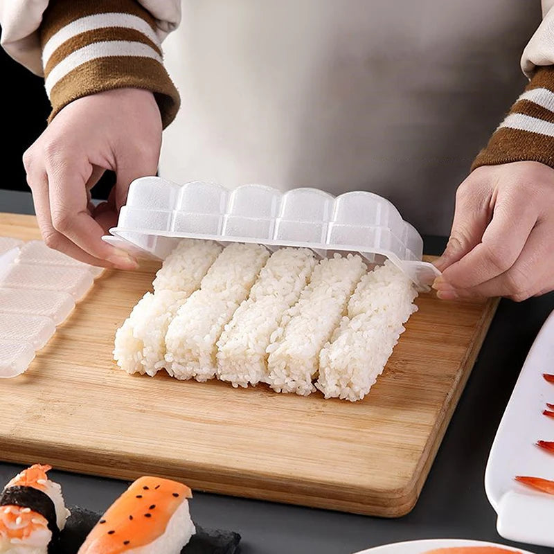 5 10 Grids Sushi Non-stick Pressure Storage Box Rice Ball Mold Lunch Qme