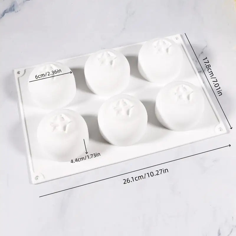 6-Cell Blueberry Raspberry Design French Fruit Mousse Mould Silicone Qme A3