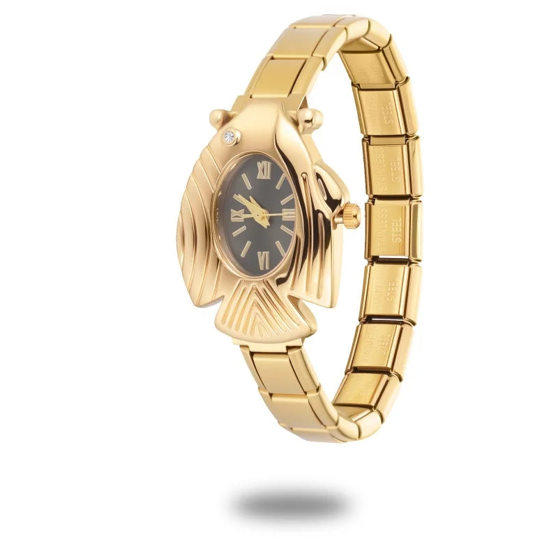 Wholesale Men Women's DIY 9MM Width Italian Elastic Charm Stainless Fish Shape Watch Bracelet Bangle For Birthday Jewelry Gift Qme Style 12