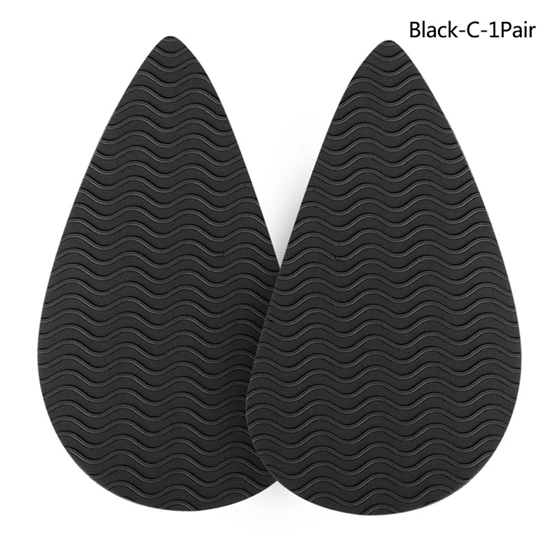 Sole Non-slip Sticker Heel Forefoot Anti-skid Pad Noise-absorbing Qme Black-C-1Pair