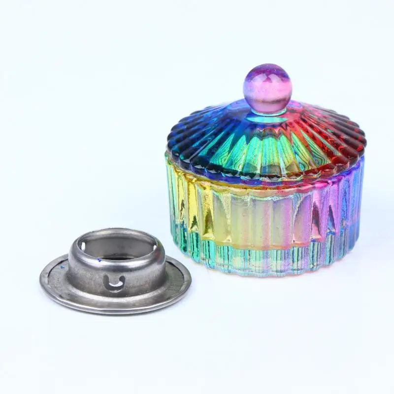 Colorful Crystal Acrylic Powder Liquid Nail Cup Lid Ideal DIY Art At Qme