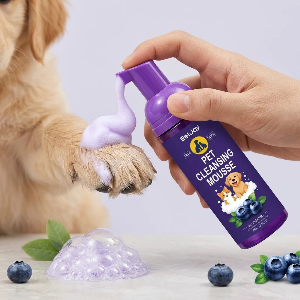 Pet Cleansing Mousse Gentle Removing Dirt Soothing Skin Reducing Odors Long Lasting Fragrance Waterless Dog & Cat Shampoo Foam Qme