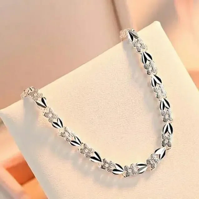 925 Sterling Silver Bracelets Wedding Party for Women Wedding Lady Noble Pretty Jewelry Fashion Nice Chain 20cm 8inch Qme
