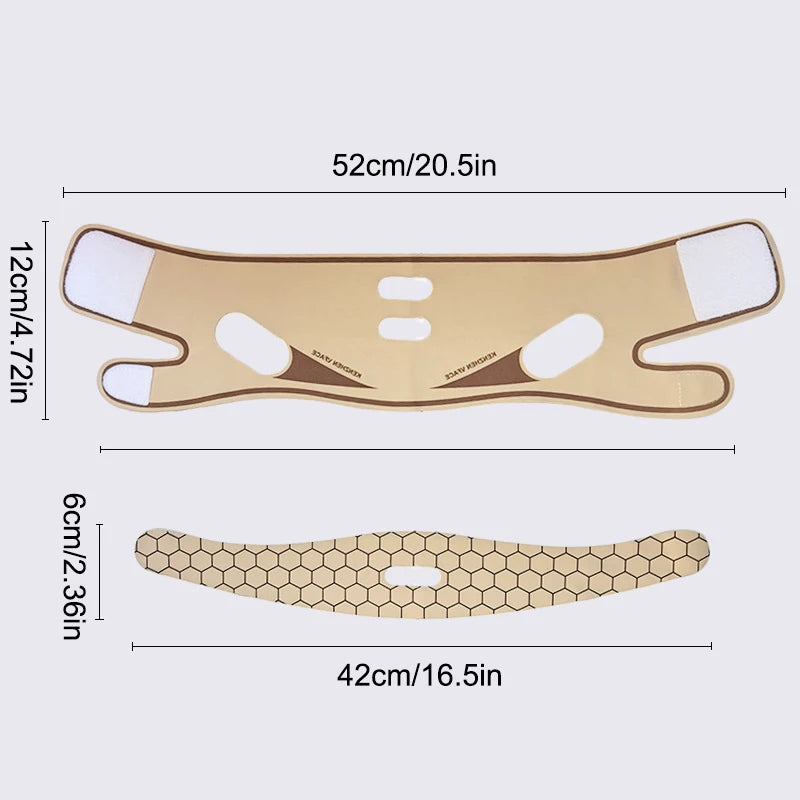 V-shaped Chin Cheek Lifting Mask Elastic Polyester Face Band Slimming Qme