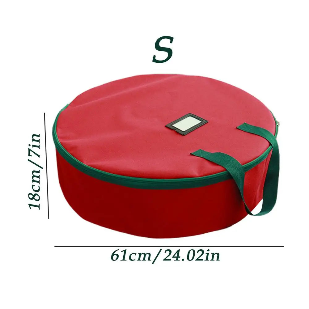 Wreath Storage Container Dust-Proof Stackable Organizers 600D Oxford Wreath Boxes For Storage For Christmas Clothes Ornament Qme Red China Mainland