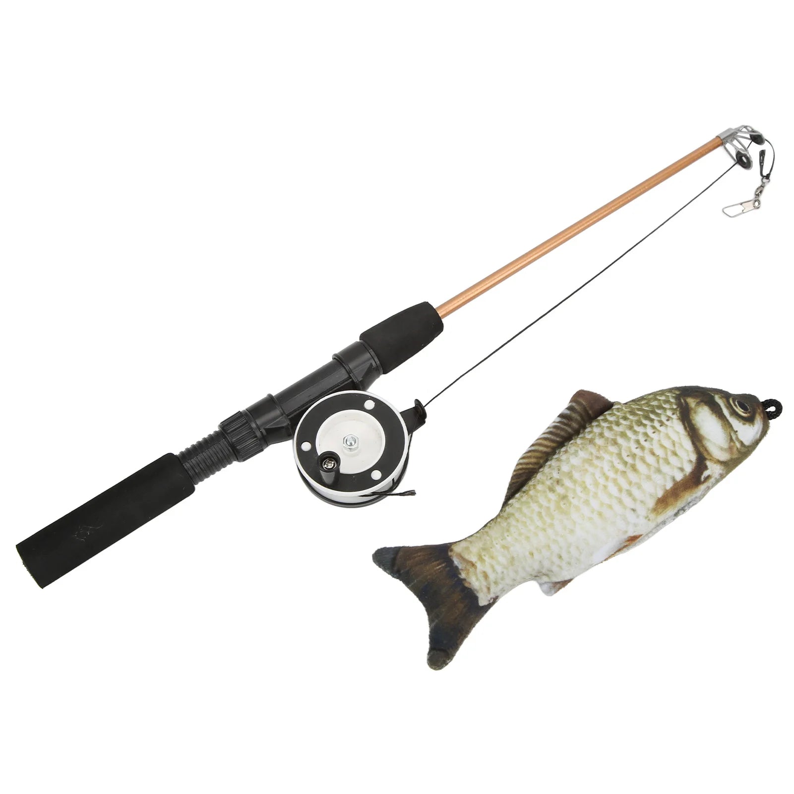Telescopic Cat Fishing Rod Toy Funny Interactive Cat Wand Stick Flexible Teaser Feather Toy Pull Rod for Indoor Cats Play Qme C