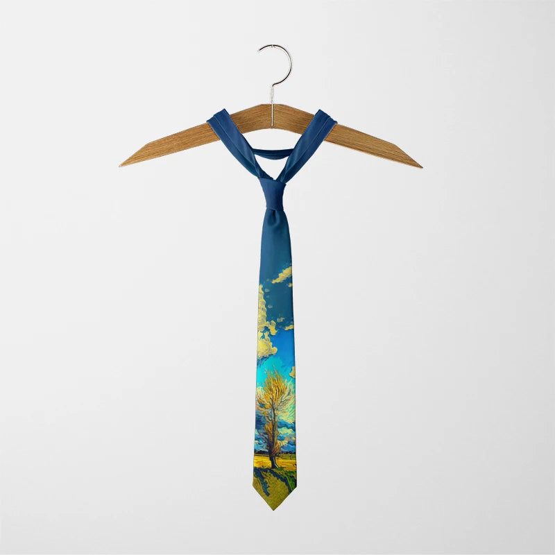 Classic Oil Painting High-quality Printing Novel Tie Personalized Qme
