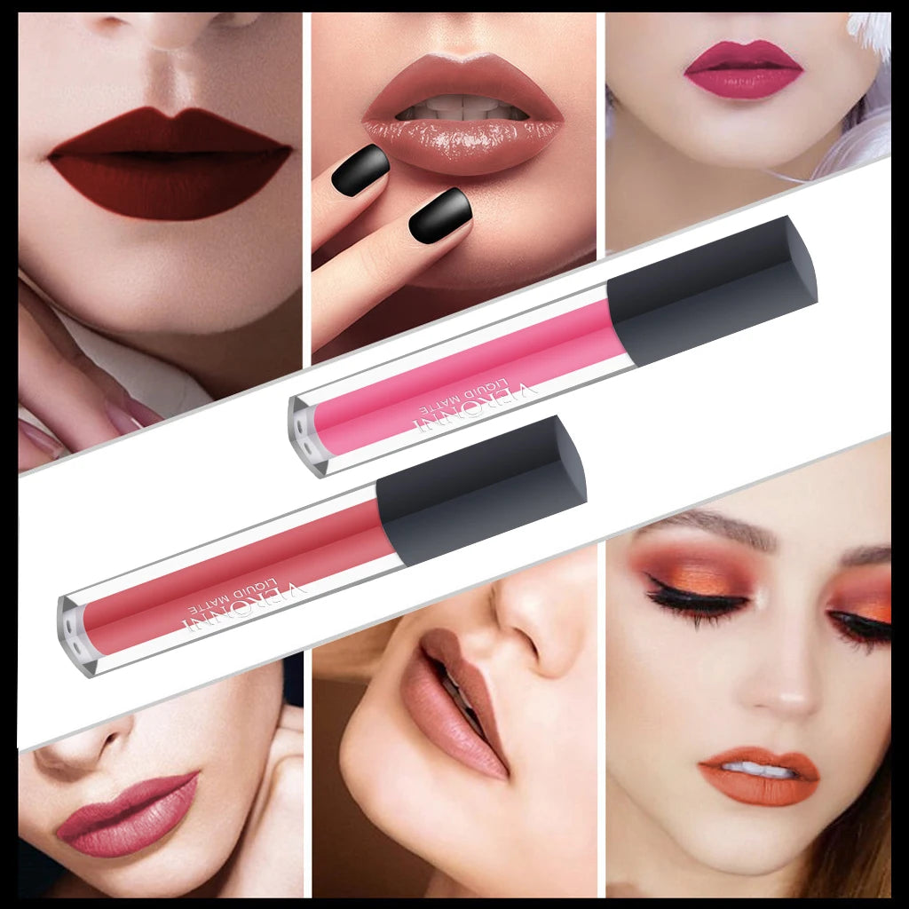 14 Square Tube Lip Gloss Waterproof Non Stick Cup 24-hour Qme
