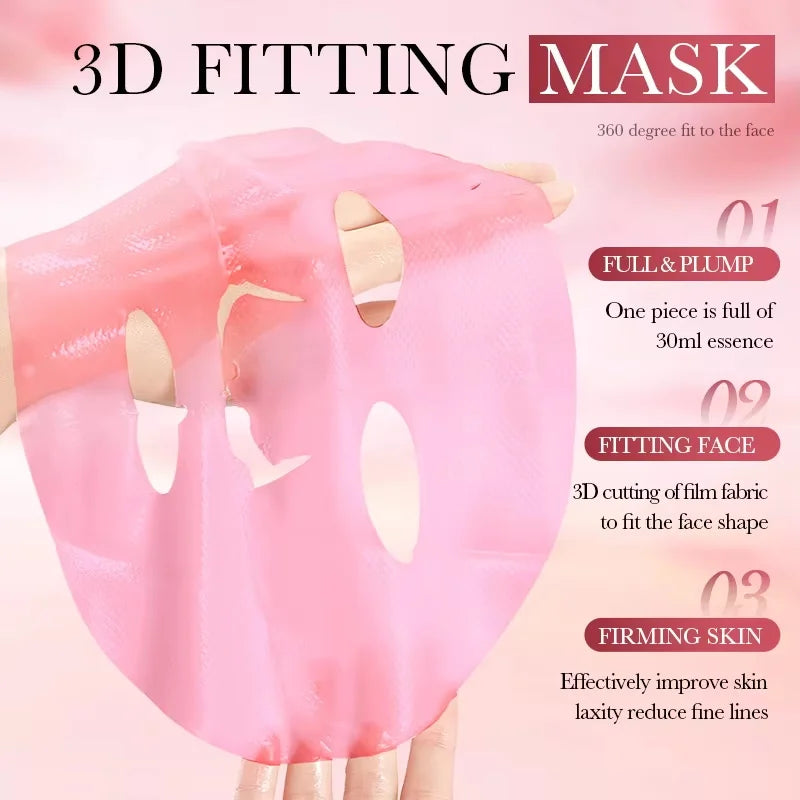 Collagen Anti Wrinkle Facial Mask Anti Aging Fade Fine Lines Firm Skin Moisturizing Brightening SkinCare Korean Cosmetics Qme
