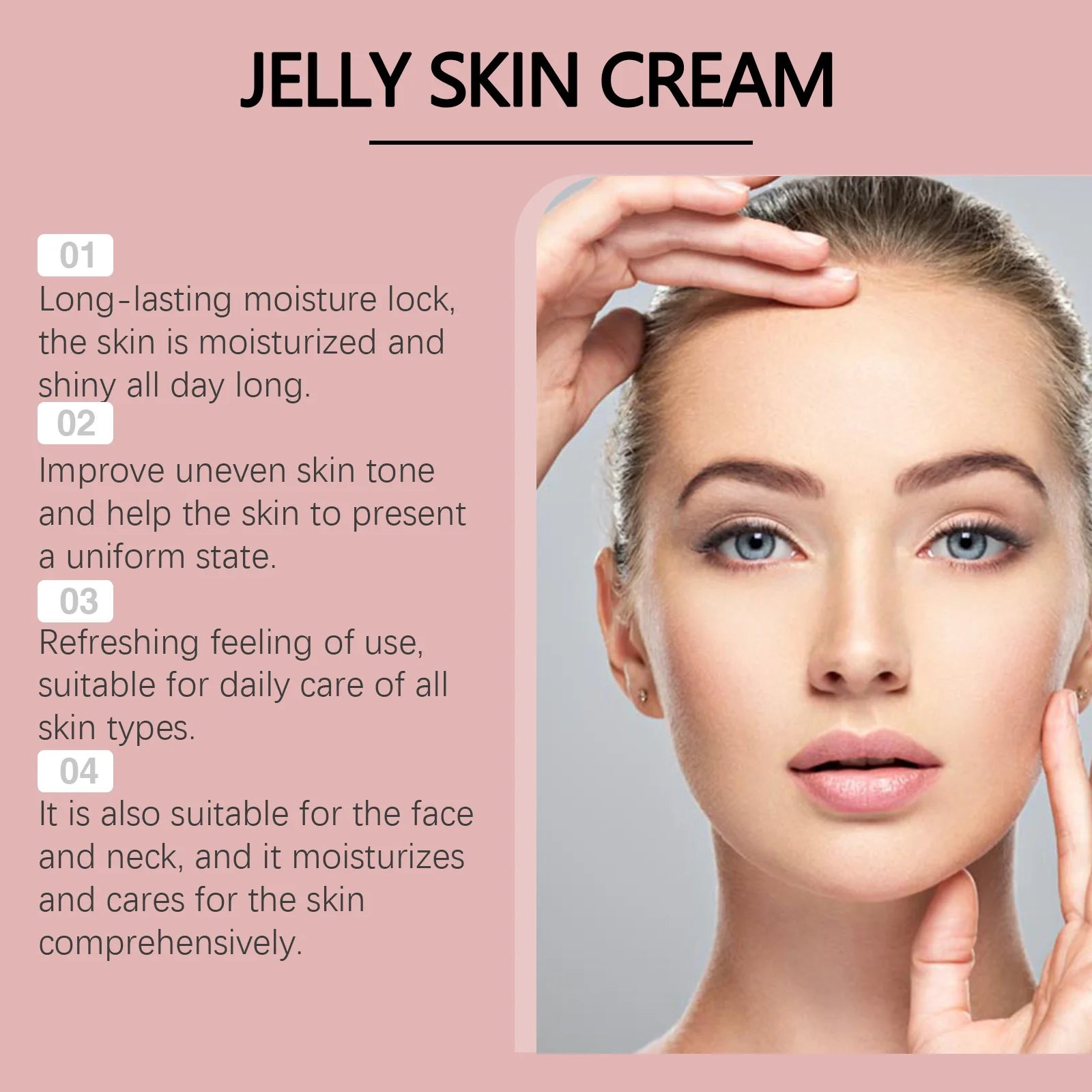 Collagen Jelly Cream Deeply Moisturizing Smooth Skin Tightening Fade Fine Lines Soothing Brightening Hydrating Facial Gel Cream Qme